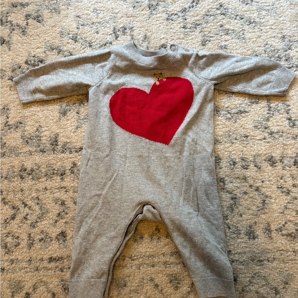GAP Gray One Piece with Red Heart